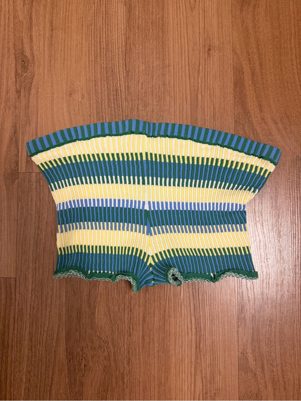 SOLID & STRIPED Celeste Stretchy Ribbed Mini Shorts in Geometric Print - Picture 5 of 6